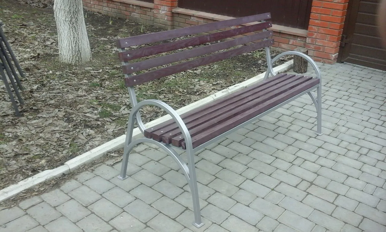 Лавка вулична зі спинкою